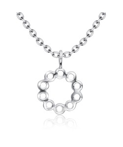 Round shape with holes Silver Necklace SPE-5257